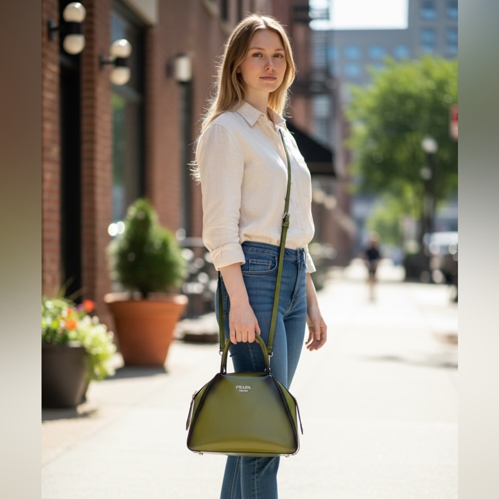 Prada Green Satchel - Picture 2 of 5